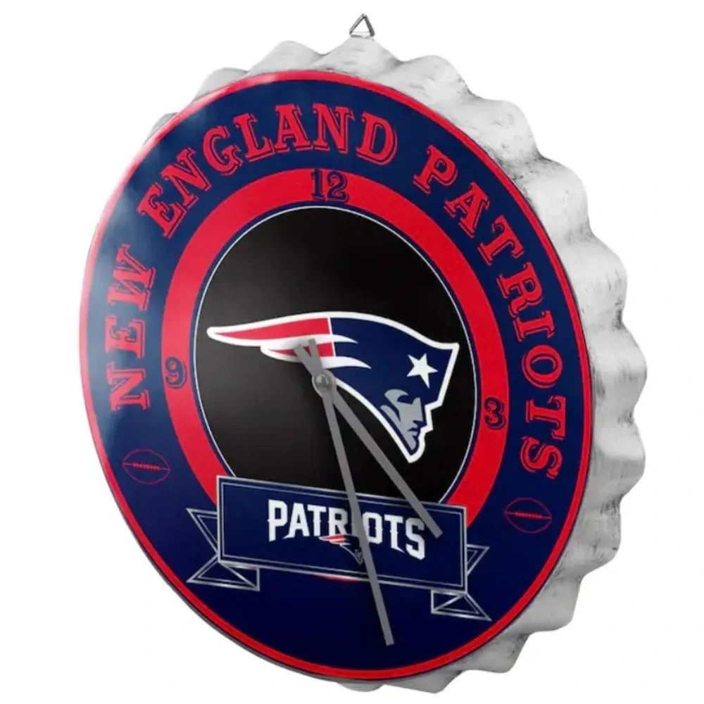 NWT NFL New England Patriots Wall Clock Bottle Cap!